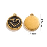 Black / 1 Piece Simple Sweet Style Heart Shape Stainless Steel  Gold Color Women's Pendant Picture8